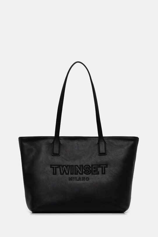 Τσάντα Twinset απομίμηση λείου δέρματος μαύρο 251TD8020