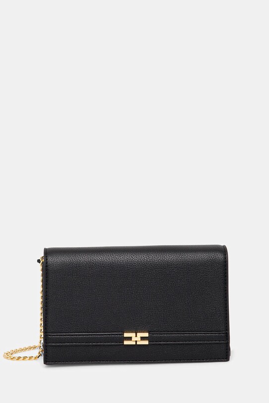 Τσάντα Elisabetta Franchi απομίμηση λείου δέρματος μαύρο BS10A51E2