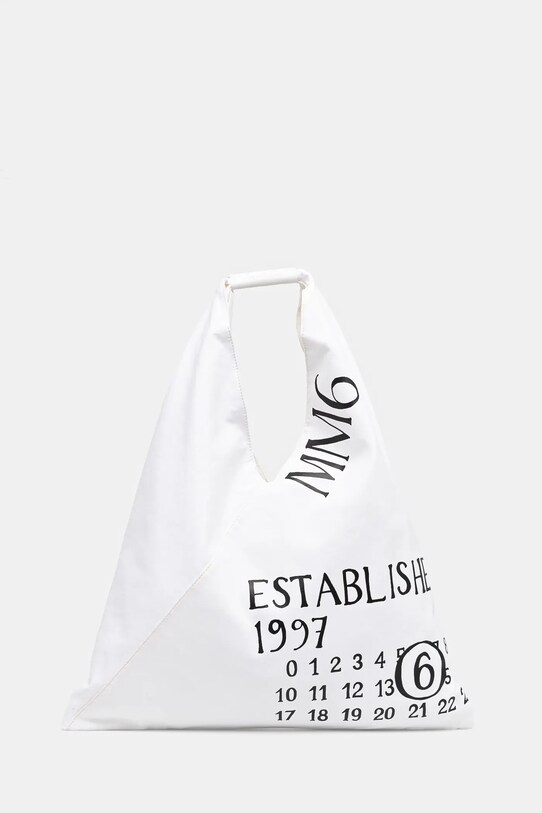Βαμβακερή τσάντα MM6 Maison Margiela Classic Japanese Handbag υφασμάτινο λευκό S54WD0039.T1003