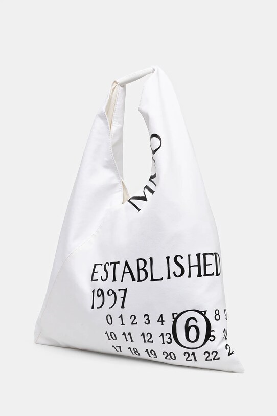Βαμβακερή τσάντα MM6 Maison Margiela Classic Japanese Handbag S54WD0039.T1003 λευκό SS25