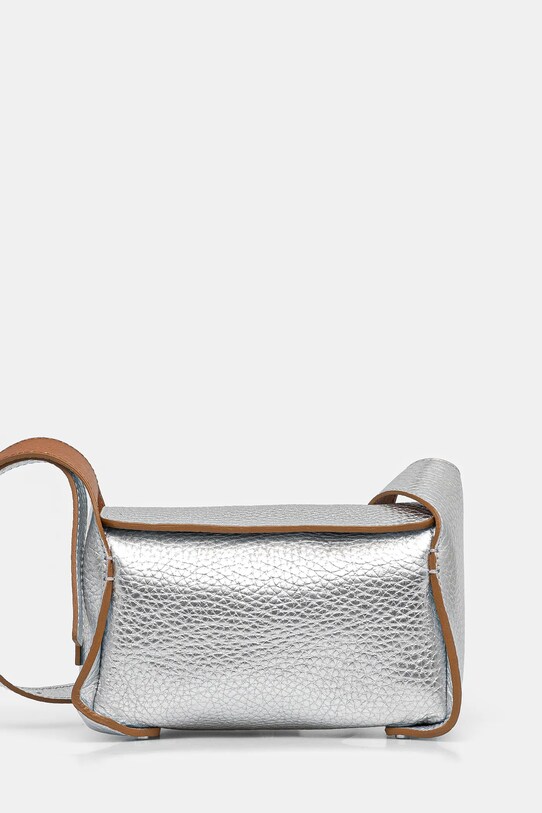 Δερμάτινη τσάντα Gianni Chiarini PENELOPE λείο δέρμα ασημί BS.11350.RNGDBL