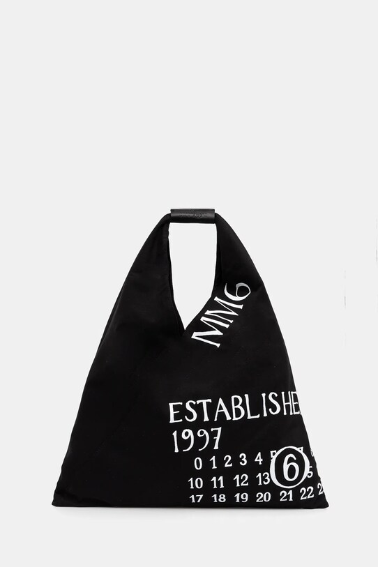 Βαμβακερή τσάντα MM6 Maison Margiela υφασμάτινο μαύρο S54WD0039.P7260