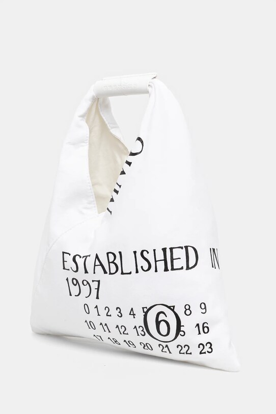 Βαμβακερή τσάντα MM6 Maison Margiela SB6WD0013.P7260 λευκό SS25