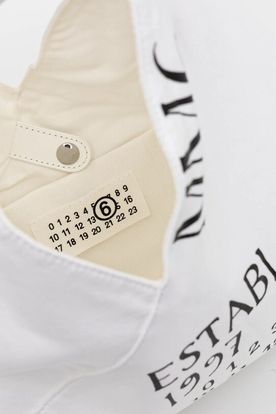 Βαμβακερή τσάντα MM6 Maison Margiela SB6WD0013.P7260 λευκό