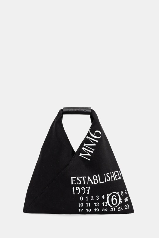 Βαμβακερή τσάντα MM6 Maison Margiela υφασμάτινο μαύρο SB6WD0013.P7260