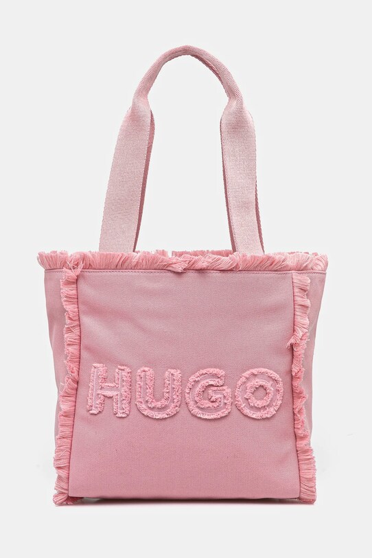 Τσάντα HUGO υφασμάτινο ροζ 50541535