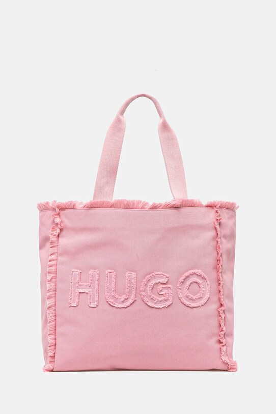 Τσάντα HUGO υφασμάτινο ροζ 50541867