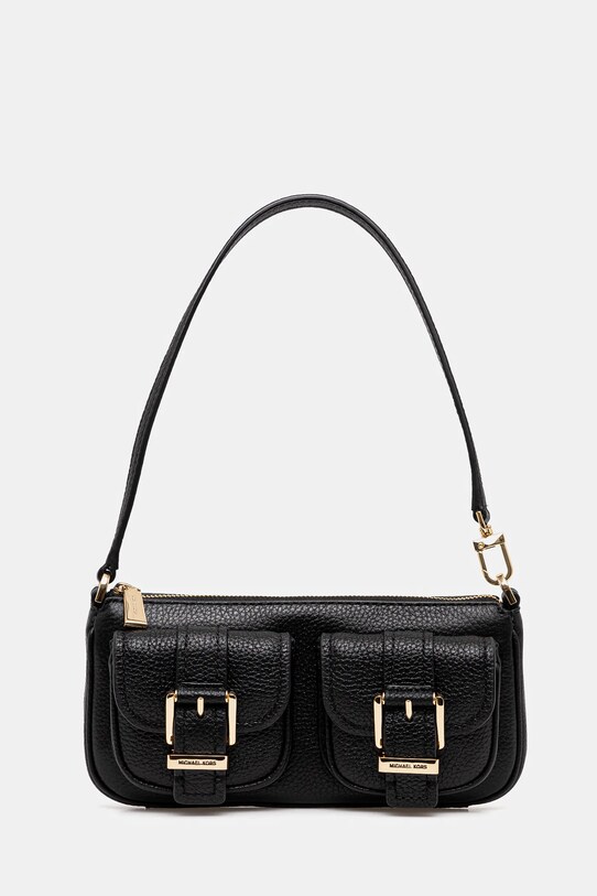 Δερμάτινη τσάντα MICHAEL Michael Kors λείο δέρμα μαύρο 32S5GZCU1L