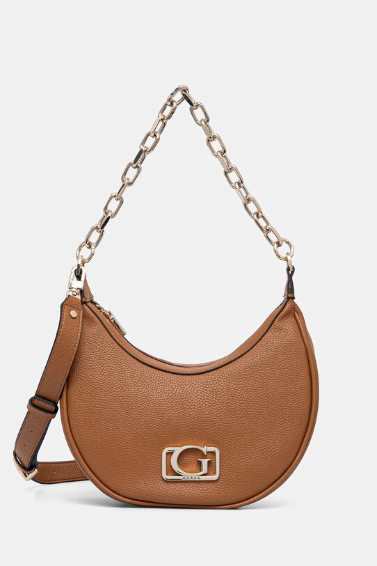 Τσάντα Guess CIRCE απομίμηση λείου δέρματος καφέ HWBG96.42010