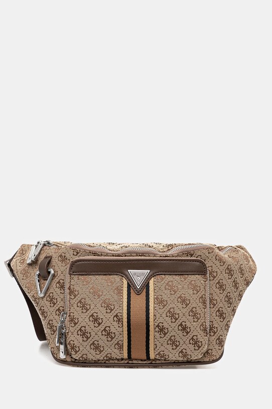 Τσάντα φάκελος Guess MILANO υφασμάτινο καφέ HMMIST.P5156