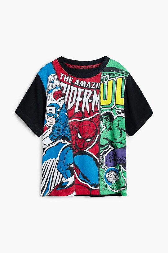 Παιδικό βαμβακερό μπλουζάκι Desigual x Marvel 25SBTK06 κόκκινο SS25