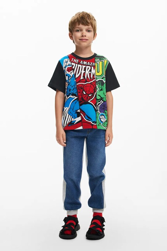 Παιδικό βαμβακερό μπλουζάκι Desigual x Marvel 25SBTK06 κόκκινο