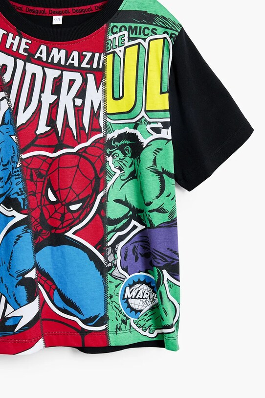 Παιδικό βαμβακερό μπλουζάκι Desigual x Marvel κόκκινο 25SBTK06