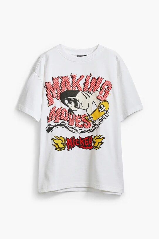 Παιδικό βαμβακερό μπλουζάκι Desigual x Disney 25SBTK14 λευκό SS25