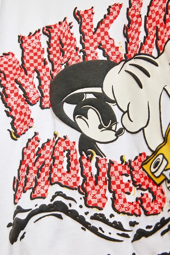 Παιδικό βαμβακερό μπλουζάκι Desigual x Disney λευκό 25SBTK14