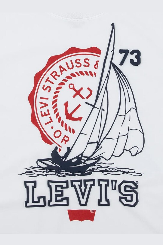 Αγορίστικα Μπλουζάκι Levi's COASTAL CLUB TEE 8EM281 λευκό