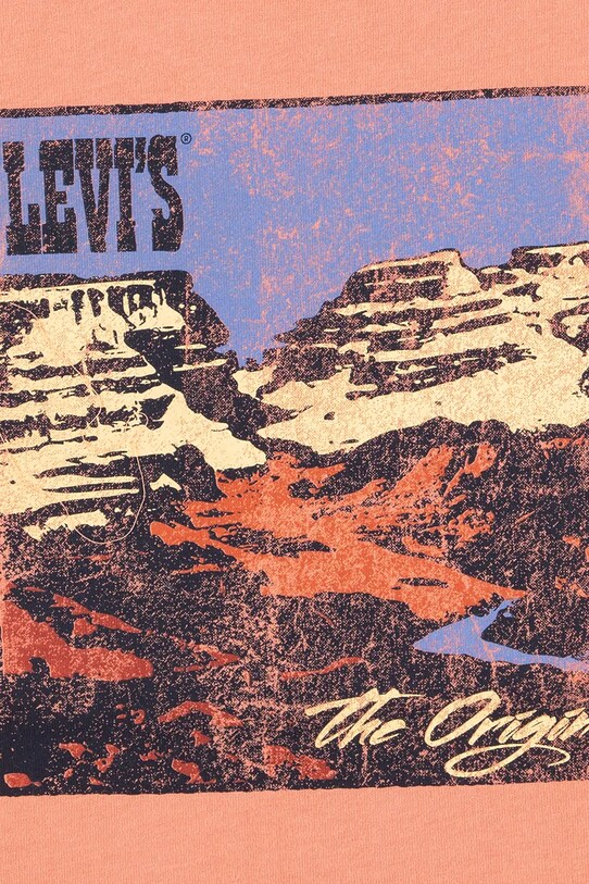 Αγορίστικα Παιδικό μπλουζάκι Levi's CANYON LANDSCAPE TEE 9EM301 πορτοκαλί
