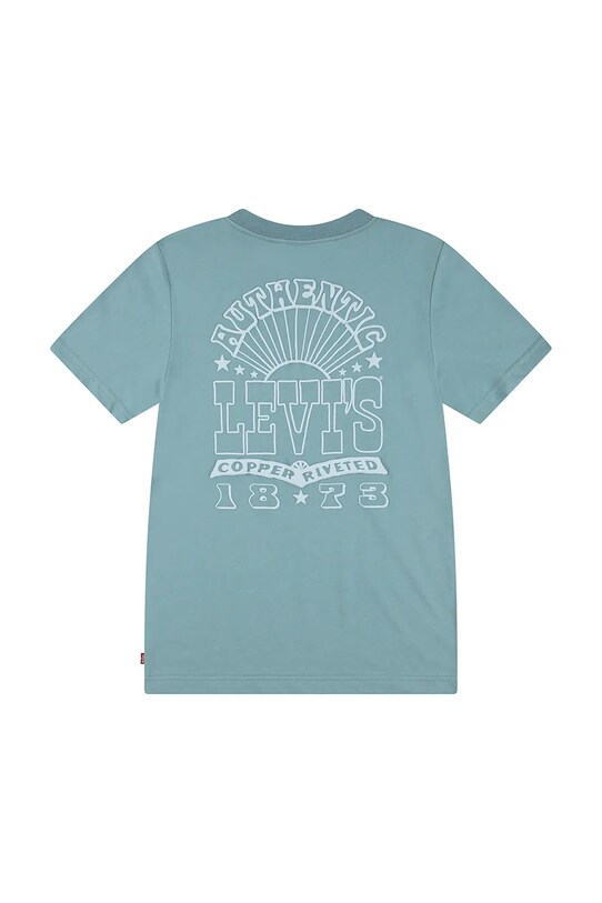 Αγορίστικα Παιδικό μπλουζάκι Levi's SUN BURST TEE 9EM655 τιρκουάζ
