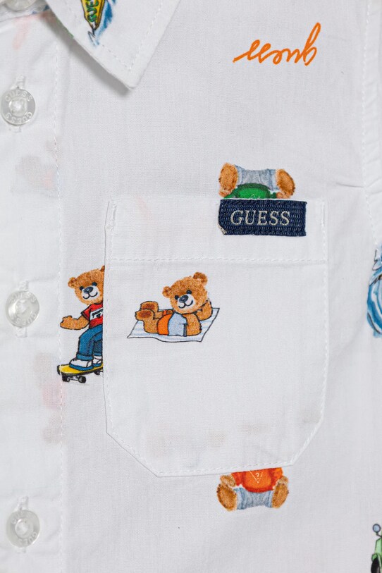 Αγορίστικα Παιδικό βαμβακερό πουκάμισο Guess N5GH05.WBHQ1.PPYA λευκό