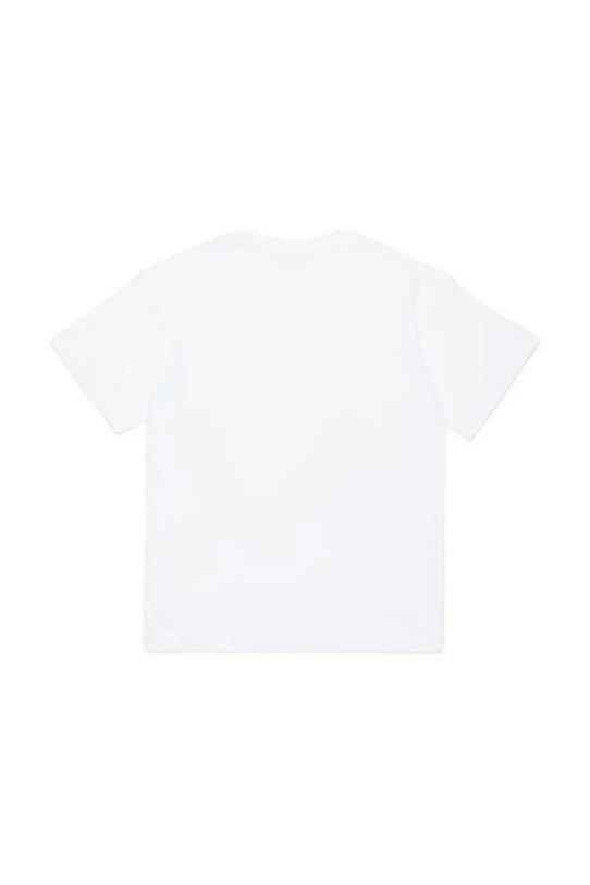 Παιδικό βαμβακερό μπλουζάκι Diesel TMARCUS OVER T-SHIRT J02022 λευκό SS25