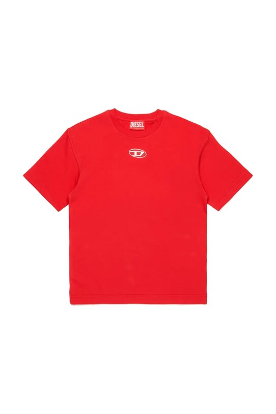 Παιδικό βαμβακερό μπλουζάκι Diesel TMARCUS OVER T-SHIRT βαμβάκι κόκκινο J02022