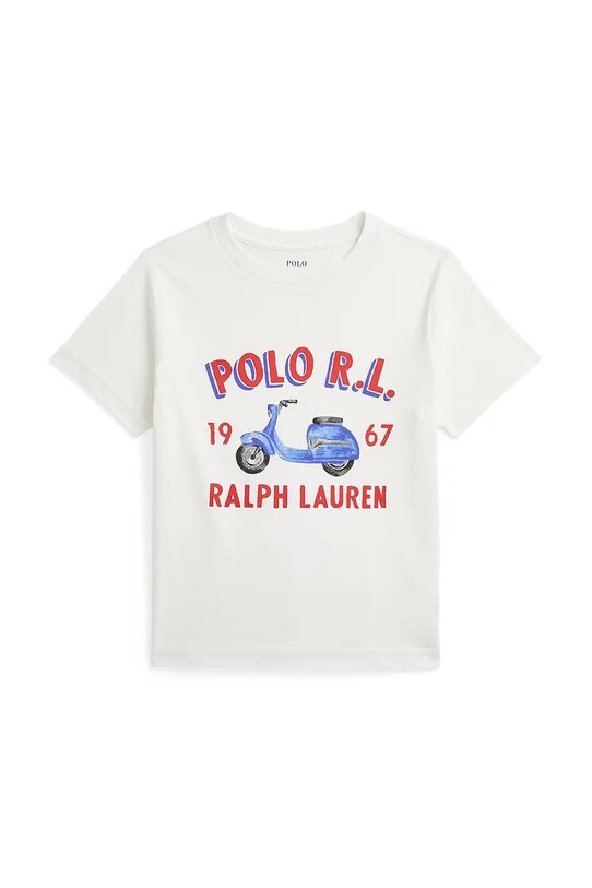 Παιδικό βαμβακερό μπλουζάκι Polo Ralph Lauren στάμπα λευκό 322965889001