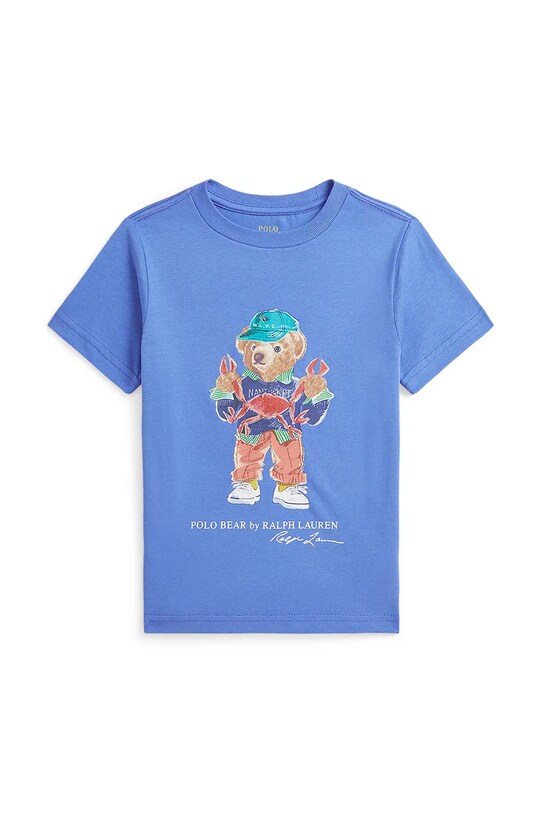 Παιδικό βαμβακερό μπλουζάκι Polo Ralph Lauren στάμπα μπλε 322973136001