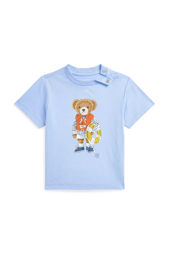 Μωρό βαμβακερό μπλουζάκι Polo Ralph Lauren στάμπα μπλε 320965279002