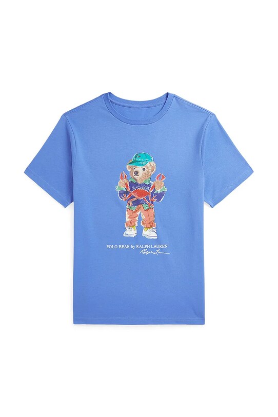 Παιδικό βαμβακερό μπλουζάκι Polo Ralph Lauren στάμπα μπλε 323973136001