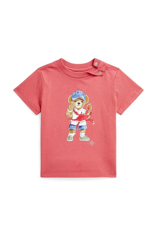 Μωρό βαμβακερό μπλουζάκι Polo Ralph Lauren στάμπα κόκκινο 320965276001