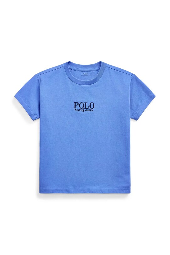Παιδικό βαμβακερό μπλουζάκι Polo Ralph Lauren απλικέ μπλε 322964779004