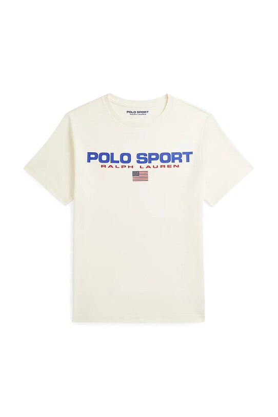 Παιδικό βαμβακερό μπλουζάκι Polo Ralph Lauren στάμπα μπεζ 323837629010