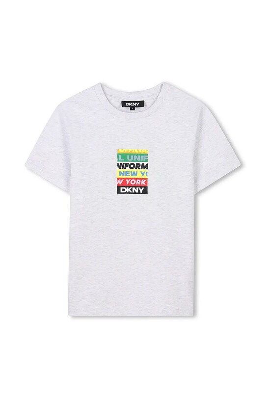 Παιδικό βαμβακερό μπλουζάκι Dkny D62302.114.150 γκρί SS25