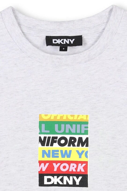 Παιδικό βαμβακερό μπλουζάκι Dkny γκρί D62302.114.150