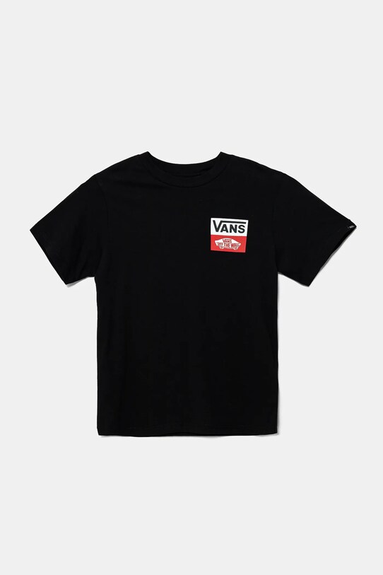 Παιδικό βαμβακερό μπλουζάκι Vans OG LOGO στάμπα μαύρο VN000GDGBLK1