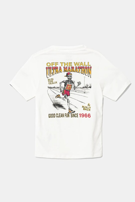 Παιδικό βαμβακερό μπλουζάκι Vans Marathon VN000MK7FS81 λευκό SS25