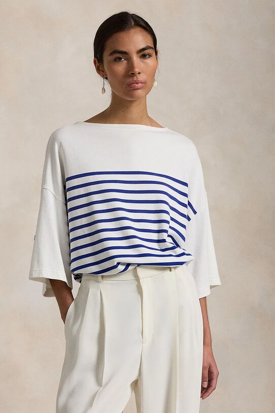 Βαμβακερό μπλουζάκι Polo Ralph Lauren ρίγες πολύχρωμο 211959111