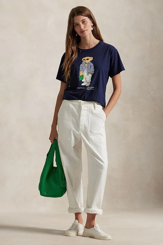 Ρούχα Βαμβακερό μπλουζάκι Polo Ralph Lauren 211959112 σκούρο μπλε