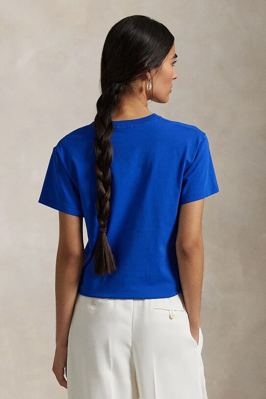 Βαμβακερό μπλουζάκι Polo Ralph Lauren 211959114 μπλε SS25