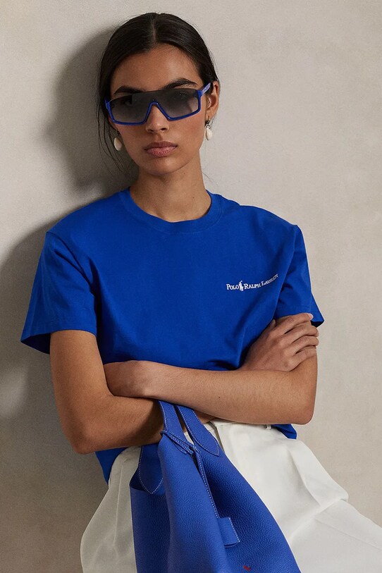 Βαμβακερό μπλουζάκι Polo Ralph Lauren 211959114 μπλε