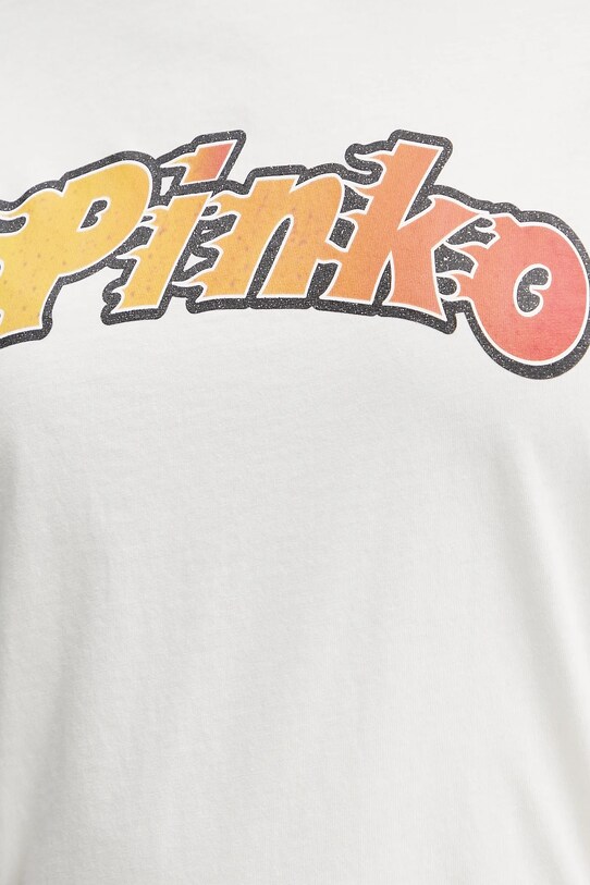Βαμβακερό μπλουζάκι Pinko 104604.A2D9 λευκό
