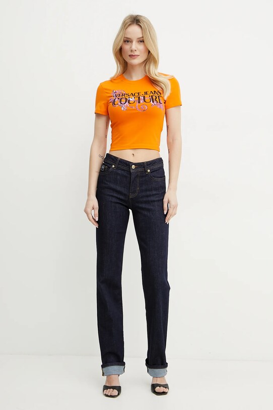 Μπλουζάκι Versace Jeans Couture 78HAHC05.CJ02C πορτοκαλί SS25