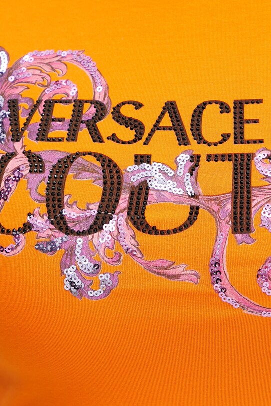 Μπλουζάκι Versace Jeans Couture 78HAHC05.CJ02C πορτοκαλί