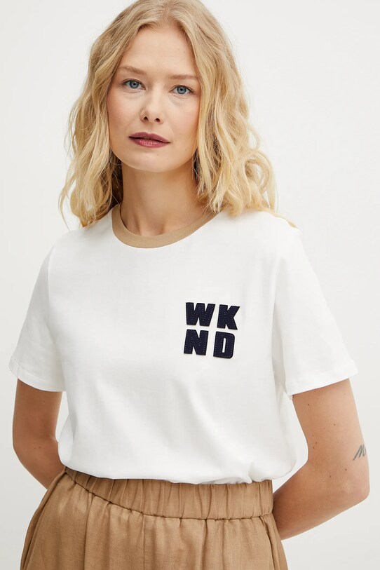 Βαμβακερό μπλουζάκι Weekend Max Mara βαμβάκι λευκό 2515971051600