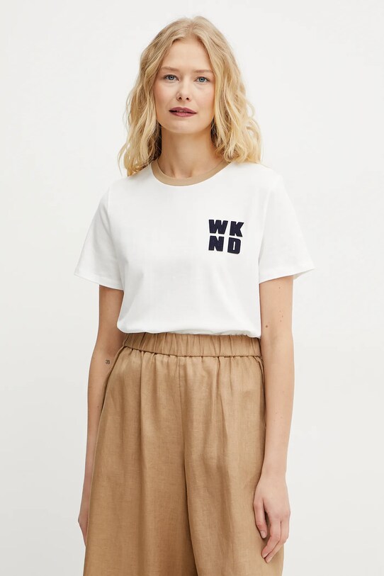 Βαμβακερό μπλουζάκι Weekend Max Mara λευκό 2515971051600