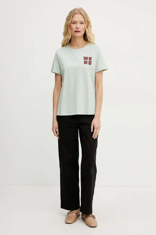 Βαμβακερό μπλουζάκι Weekend Max Mara 2515971051600 πράσινο SS25