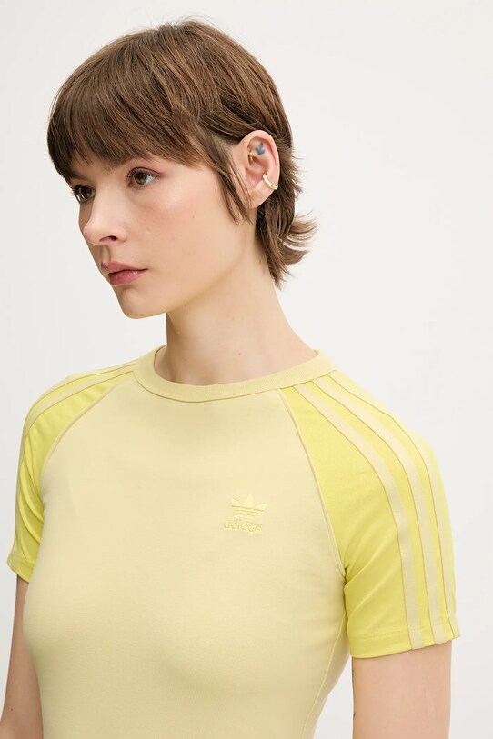 Μπλουζάκι adidas Originals 3-Stripes κίτρινο JC6679