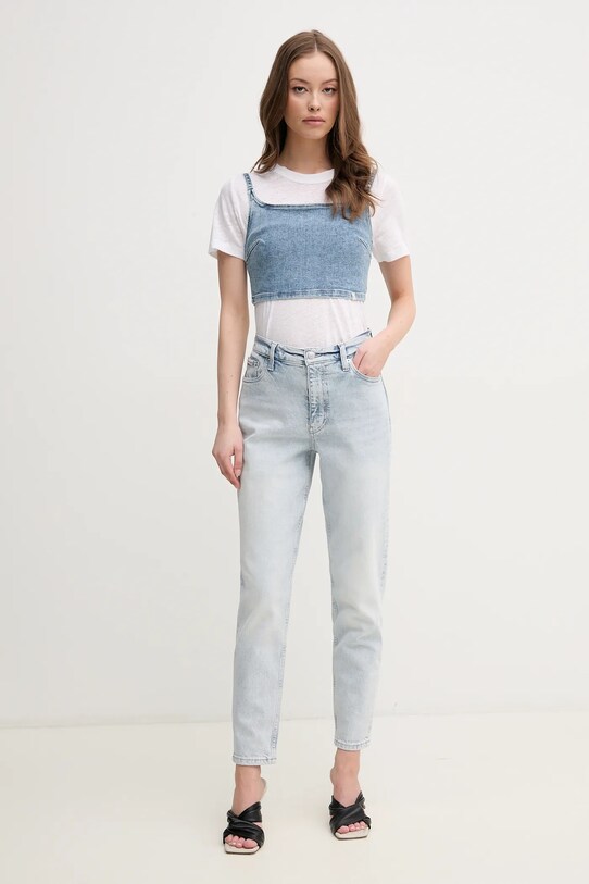 Λευκό μπλουζάκι Calvin Klein K20K208248 λευκό SS25