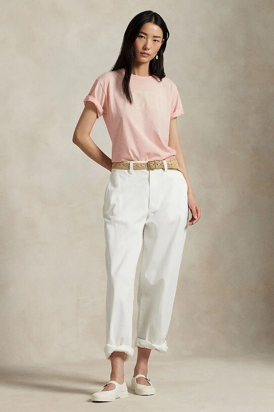 Ρούχα Βαμβακερό μπλουζάκι Polo Ralph Lauren 211965096 πορτοκαλί