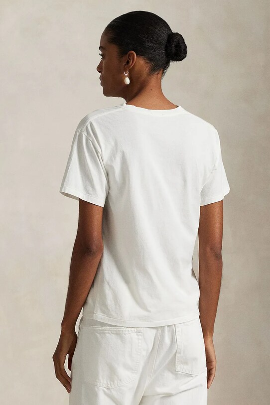 Βαμβακερό μπλουζάκι Polo Ralph Lauren 211965107 λευκό SS25